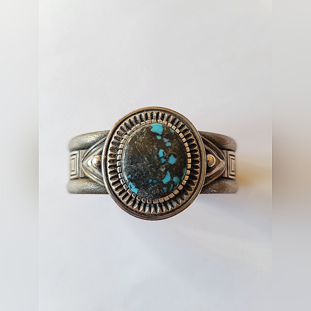 Rare Indian Turquoise Mine Cuff by Brooke Campbell